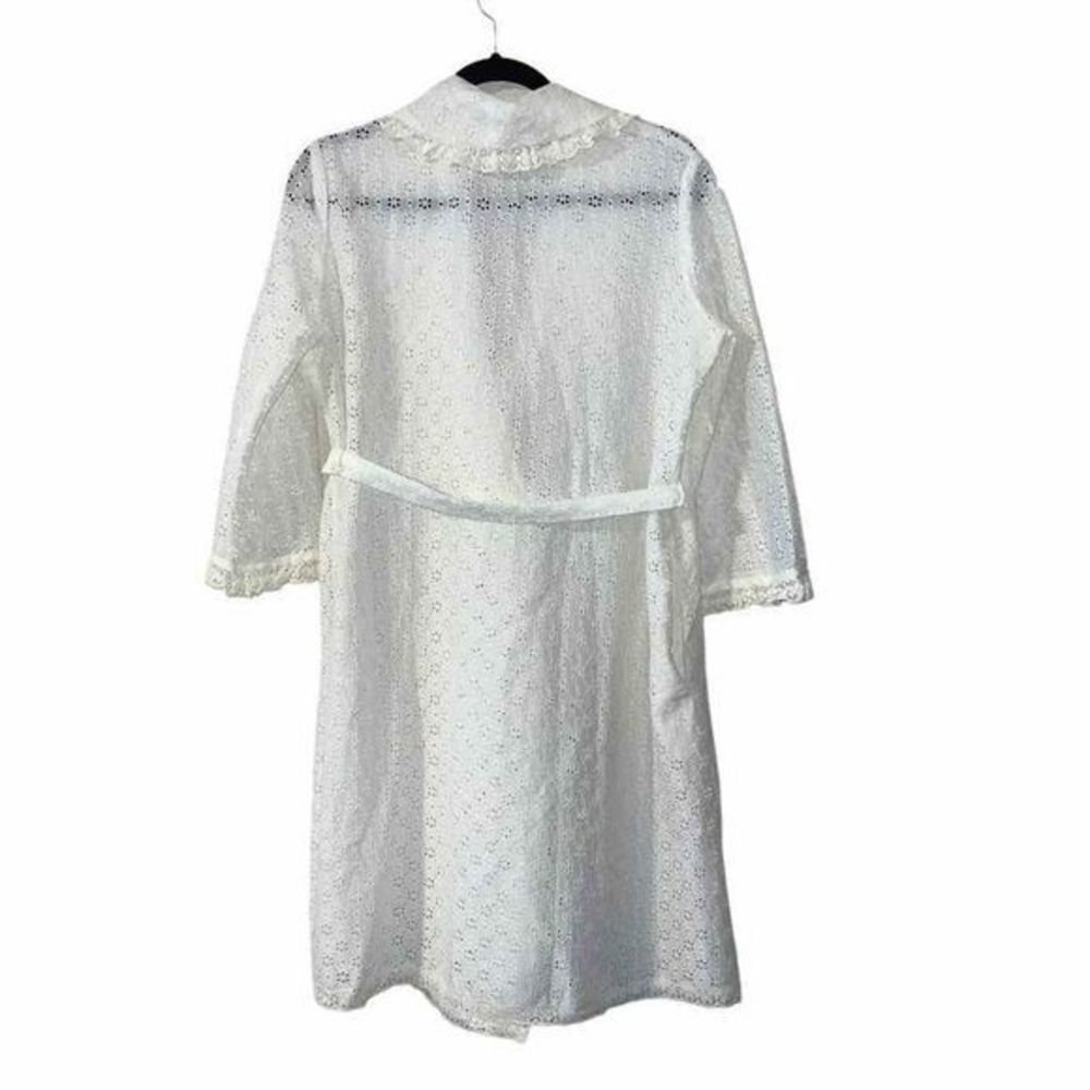 Vintage Miss Elaine 50s/60s white eyelet lace house robe - Picture 6 of 11